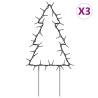 Christmas Light Decorations with Spikes - 3 pcs Tree 50 LEDs