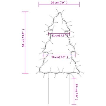 Christmas Light Decorations with Spikes - 3 pcs Tree 50 LEDs