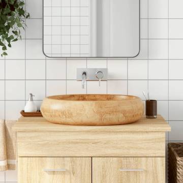 Brown Oval Countertop Basin 59x40 cm - Ceramic Sink