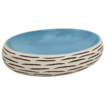 Multicolour Oval Countertop Basin - 59x40 cm Ceramic