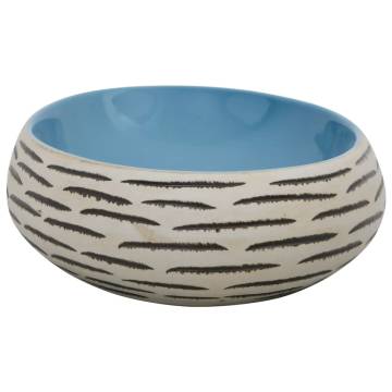 Multicolour Oval Countertop Basin - 59x40 cm Ceramic