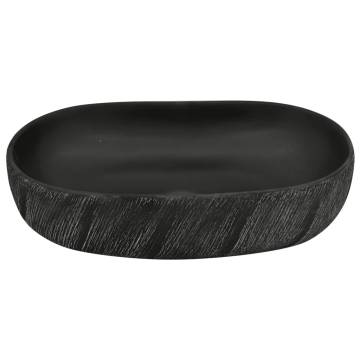 Elegant Black Oval Countertop Basin - 59x40 cm Ceramic