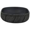 Elegant Black Oval Countertop Basin - 59x40 cm Ceramic