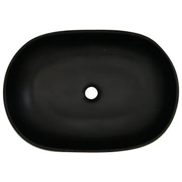 Elegant Black Oval Countertop Basin - 59x40 cm Ceramic