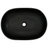 Elegant Black Oval Countertop Basin - 59x40 cm Ceramic