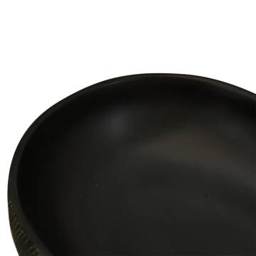 Elegant Black Oval Countertop Basin - 59x40 cm Ceramic