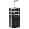 Stylish Black Aluminium Make-up Trolley with Crocodile Pattern