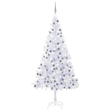 Stunning 210cm Pre-lit Artificial Christmas Tree with Ball Set