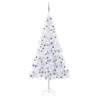 Artificial Pre-lit Christmas Tree with Ball Set 210cm 910 Branches Colour white and grey Size 210 x 105 cm Quantity in Package 1 Number of Branch Tips 