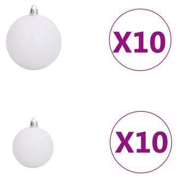 Stunning 210cm Pre-lit Artificial Christmas Tree with Ball Set