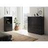 FMD Dresser with 3 Drawers & Open Shelving - Black | HipoMarket