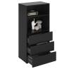 FMD Dresser with 3 Drawers & Open Shelving - Black | HipoMarket