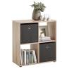 FMD Standing Shelf with 4 Compartments - Oak Tree