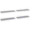 Stylish Floating Wall Shelves - 4 Pcs Grey MDF