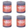 Bolsius Rustic Pillar Candles 4 pcs Twilight Blue | HipoMarket