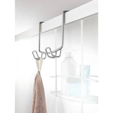 Metaltex 2-Tier Douche Rack with Hooks - Onda Silver