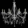 Elegant Silver Chandelier with Beads - 8 x E14 Bulbs