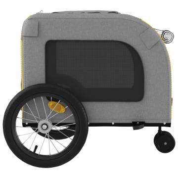 Pet Bike Trailer - Yellow & Grey Oxford Fabric | Durable & Comfortable