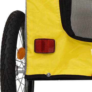 Pet Bike Trailer - Yellow & Grey Oxford Fabric | Durable & Comfortable