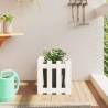 Garden Planter with Fence Design White 40x40x40 cm Solid Wood Pine Colour white pine Size 40 x 40 x 40 cm Quantity in Package 1 