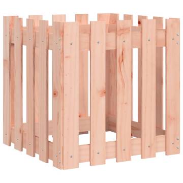 Garden Planter with Fence Design - Solid Douglas Wood 50x50 cm