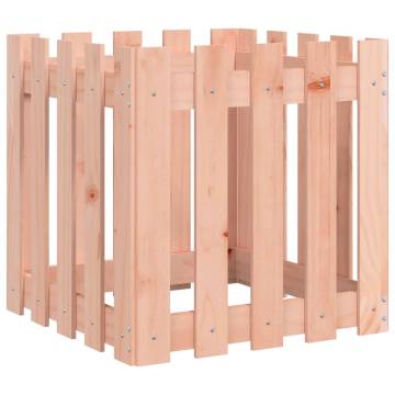 Garden Planter with Fence Design - Solid Douglas Wood 50x50 cm