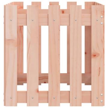 Garden Planter with Fence Design - Solid Douglas Wood 50x50 cm