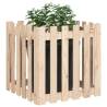 Garden Planter with Fence Design - Solid Pine 60x60x60 cm