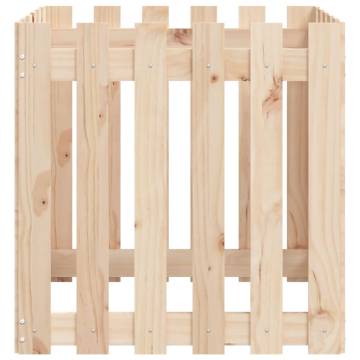 Garden Planter with Fence Design - Solid Pine 60x60x60 cm