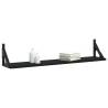 Stylish Wall Shelves - 2 pcs Black Engineered Wood | HipoMarket