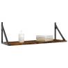 Smoked Oak Wall Shelves - 2 pcs | Stylish Storage Solution