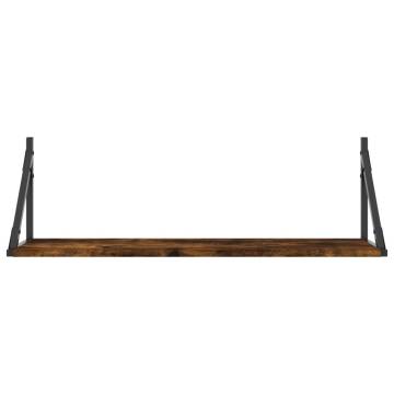 Smoked Oak Wall Shelves - 2 pcs | Stylish Storage Solution