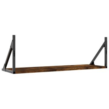 Smoked Oak Wall Shelves - 2 pcs | Stylish Storage Solution