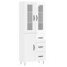 Stylish Highboard High Gloss White - 69.5x34x180 cm