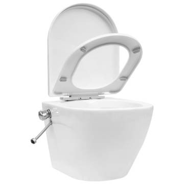 Wall Hung Rimless Toilet with Bidet Function - Stylish and Space-Savin