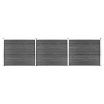 Fence Panel Set WPC 526x146 cm Black - Durable & Stylish