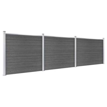 Fence Panel Set WPC 526x146 cm Black - Durable & Stylish