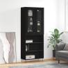 Highboard Black 69.5x34x180 cm Engineered Wood Colour black Quantity in Package 1 Model 3 shelves 