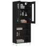 Stylish Highboard Black 69.5x34x180 cm - Engineered Wood