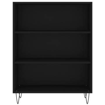 Stylish Highboard Black 69.5x34x180 cm - Engineered Wood