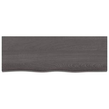 Wall Shelf Dark Brown 80x30 cm - Treated Solid Wood Oak