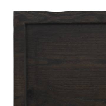 Wall Shelf Dark Brown 80x30 cm - Treated Solid Wood Oak