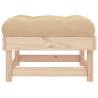 Garden Footstools with Cushions - 2pcs Solid Wood Pine