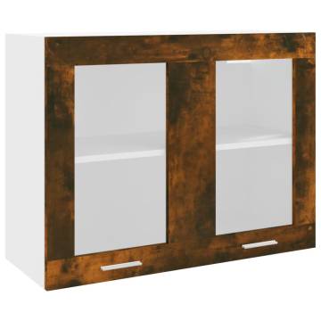 Hanging Glass Cabinet Smoked Oak - 80x31x60 cm | HipoMarket