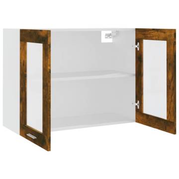 Hanging Glass Cabinet Smoked Oak - 80x31x60 cm | HipoMarket