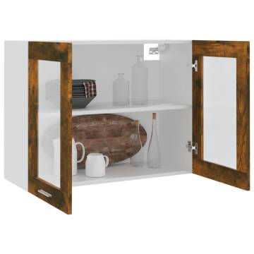 Hanging Glass Cabinet Smoked Oak - 80x31x60 cm | HipoMarket