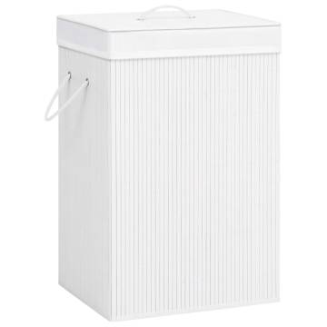 Bamboo Laundry Basket White 72 L - Stylish & Functional Storage