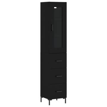 Stylish Highboard Black 34.5x34x180 cm | Hipomarket