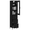 Stylish Highboard Black 34.5x34x180 cm | Hipomarket