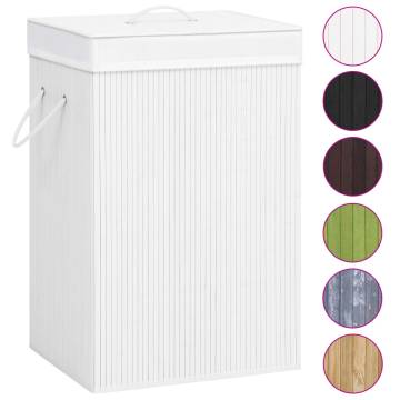 Bamboo Laundry Basket White 72 L - Stylish & Functional Storage